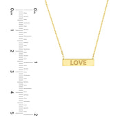 14K Yellow Gold Mini "Love" Bar Necklace