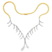 18K Yellow & White Gold Contemporary Diamond Necklace