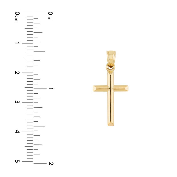 14K Yellow Gold Classic Cross Pendant