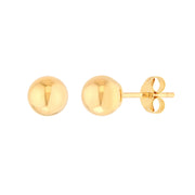 14K Yellow Gold 5mm Polished Ball Stud Earrings