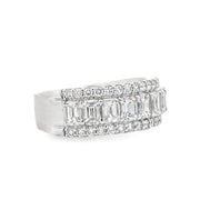 14K White Gold Emerald-Cut Diamond Ring