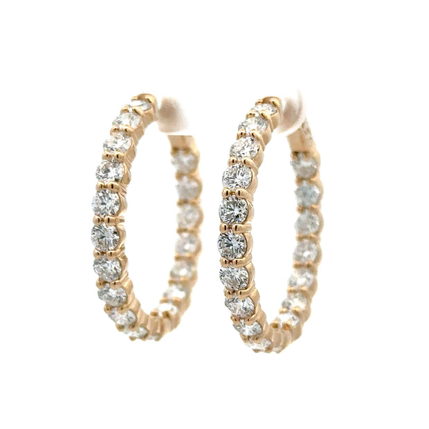 14K Yellow Gold Inside-Out Diamond Earrings