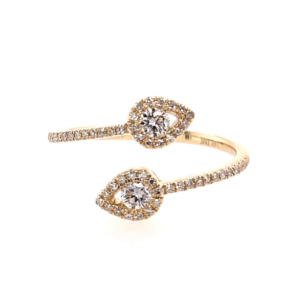 D.M. Kordansky 14K Yellow Gold Bypass-Style Diamond Ring