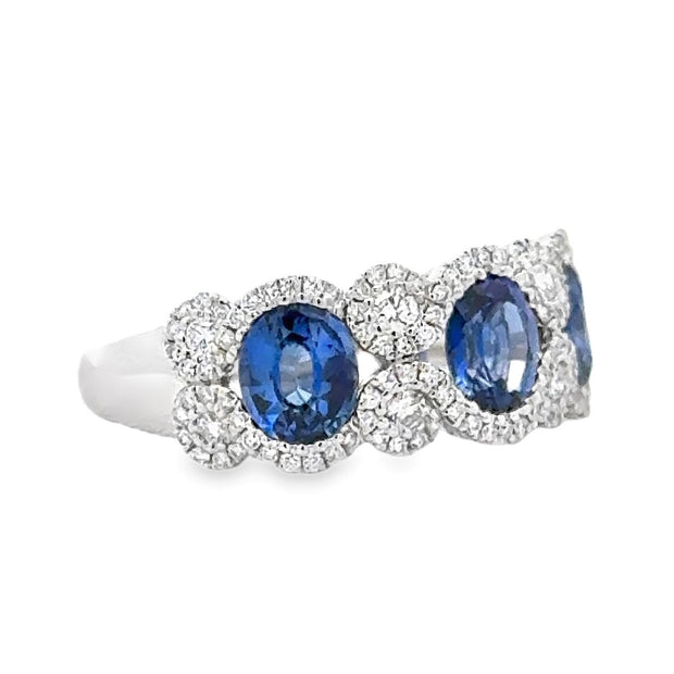 18K White Gold Sapphire & Diamond Ring