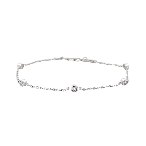 14K White Gold Diamond-By-The-Yard Bracelet