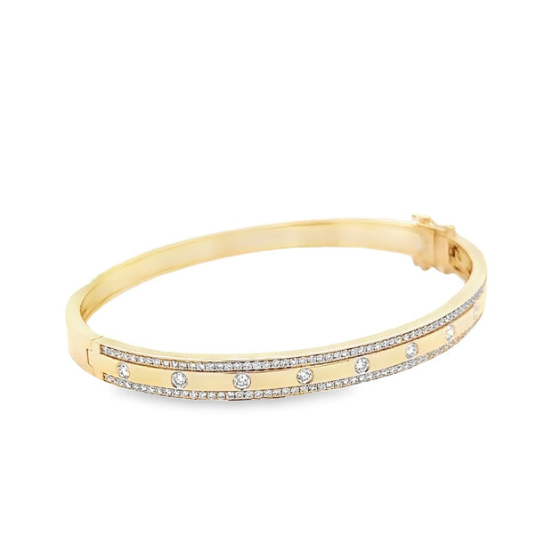 14K Yellow Gold Diamond Bangle Bracelet