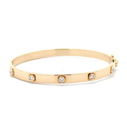 14K Yellow Gold Diamond Bangle Bracelet