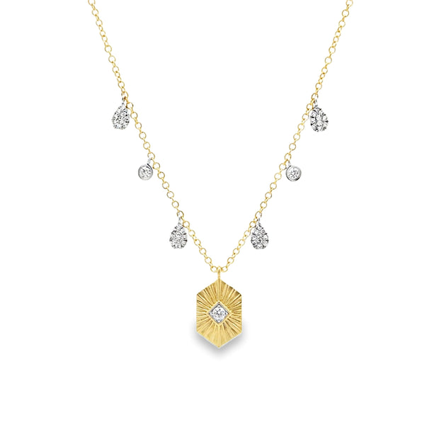 Meira T 14K Yellow & White Gold Diamond Dangle Necklace