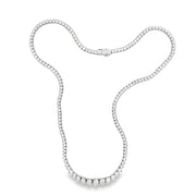 14K White Gold Graduated Illusion-Set Diamond Necklace