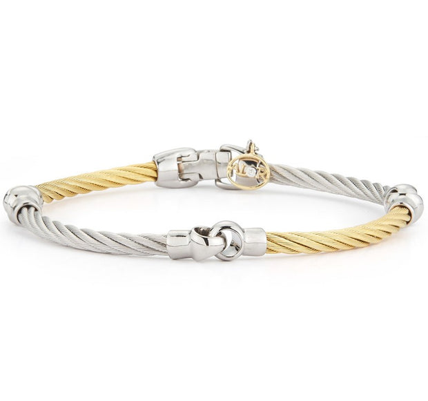 ALOR Yellow & Grey Cable Interlocking Bracelet