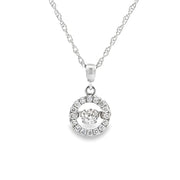 Estate 14K White Gold Floating Diamond Necklace