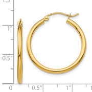 14K Yellow Gold Medium Hoop Earrings