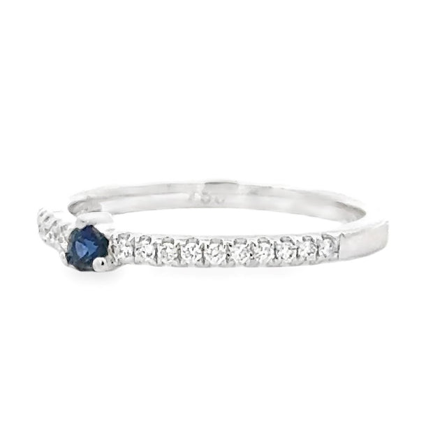 18K White Gold Sapphire & Diamond Stackable Ring